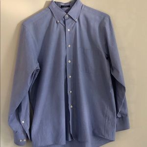 Chaps Blue Small Check Dress Shirt